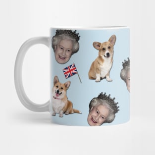 Queen Elizabeth and Corgis Mug